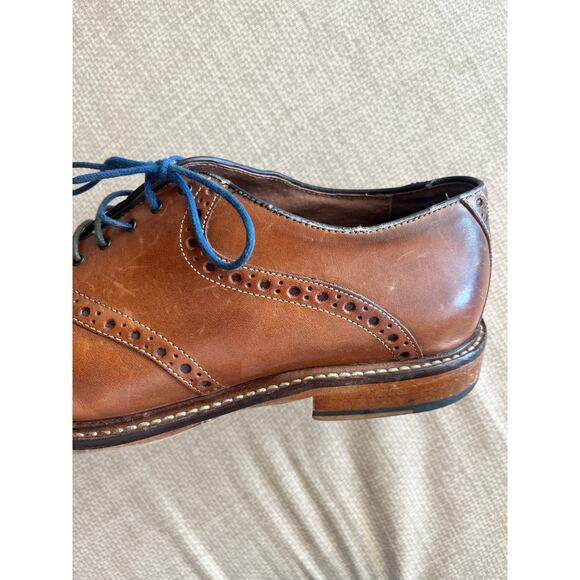 Aston Grey Collection Chestnut Leather Lace Up Oxfords Men's Dress Shoe Size 11 - Picture 7 of 12